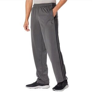 Adidas Men's Dark Gray Warm-up Open Hem 3-Stripe Tracksuit Pants Size XL